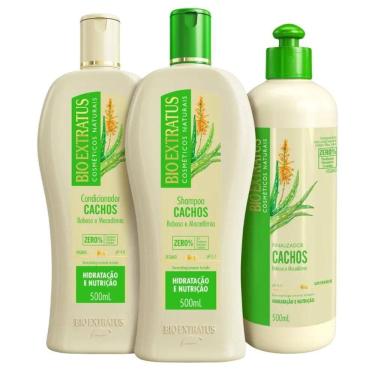 Imagem de Kit Bio Extratus Cachos Shampoo Cond Finalizador 500Ml/G
