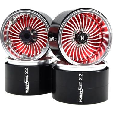 Imagem de HOBBYSOUL 4pcs Wide 1.57'' / 40mm 2.2 RC Wheels Adjustable Negative Offset 2.2 Beadlock Wheels Rims for 1/10 RC Crawler SCX10 Capra TRX4 Gen8 Everest gen 7 Pro