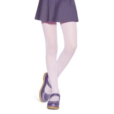 Imagem de Meia Calça Infantil Menina Rosa Fio 20 Básica Lupo Original Lobinha Ki