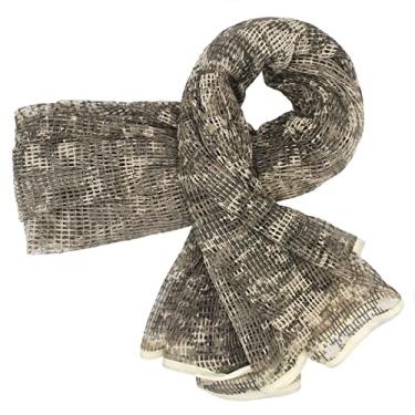 Imagem de KINGREE Cachecóis táticos de pescoço de 199 x 89 cm, cachecol camuflado da floresta Shemagh do deserto para esportes ao ar livre, Camuflagem Acu, Large