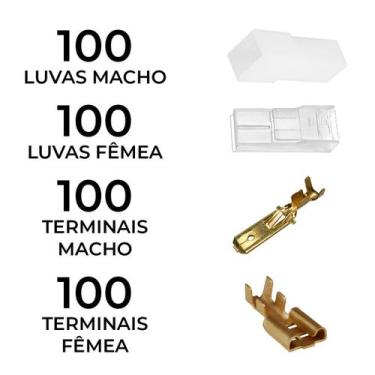 Imagem de Terminal Macho e Fêmea Com Trava 6,3mm + Luvas Isolantes - RAINHA DAS 