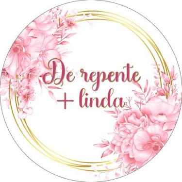 Imagem de Painel De Festa Redondo 1,50x1,50 - De Repente Mais Linda Floral Rosa 