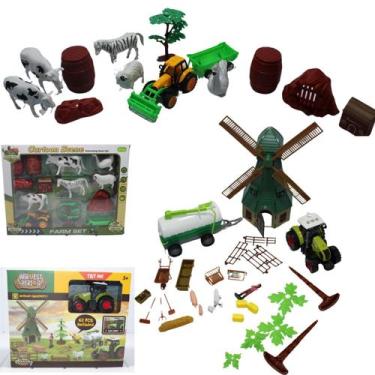 Imagem de Kit fazendinha trator, animais e catavento  - SACKS