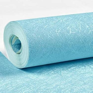 Imagem de MelunMer Papel de parede autoadesivo removível para banheiro/quarto, papel de contato moderno texturizado de seda azul para armários, prateleiras, à prova d'água
