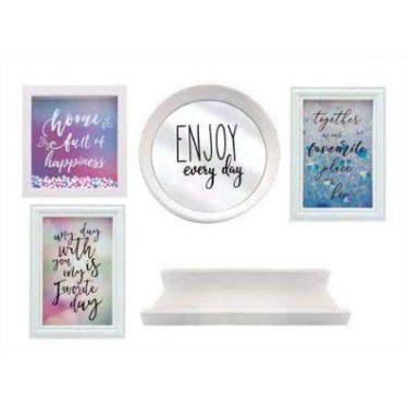 Imagem de Kit 5 pcs espelho porta retrato quadro prateleira decorativo - ViMultS