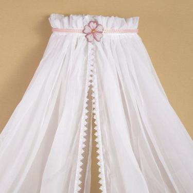 Imagem de Mosquiteiro de Voil Dossel de Parede Flor Rosa Perola Rosa - Amora Cas