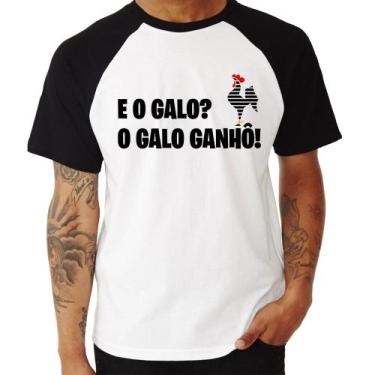Imagem de Camiseta Raglan E o galo O galo ganhô! - Foca na Moda, Branco, Preto, 