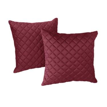 Imagem de Kit 2 Almofadas Tressê 50x50cm Veludo Marsala - Nexta Casa