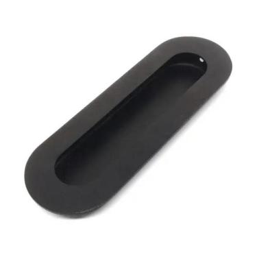 Imagem de Puxador Porta De Madeira Modelo Concha Redonda Embutir Preto - Pado