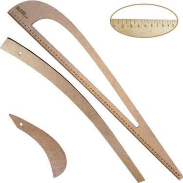 Imagem de Jogo Réguas Corte Costura Curva Cava Decote Alfaiate Nº1 Mdf - LAPIDAR