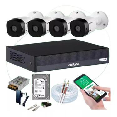 Imagem de Kit 4 Câmeras Intelbras 1120b Dvr 4 Canais Lançamento - Com Hd