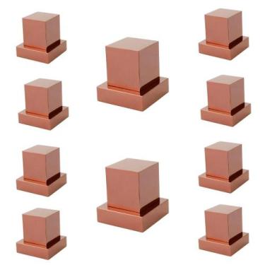 Imagem de Kit 10 Acabamentos Registro Volante Quadrado Metal Rose - Montelar Aca