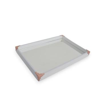 Imagem de Bandeja Branca Decoração Bancada Lavabo Luxo Home B218 Rose - Ciranda 