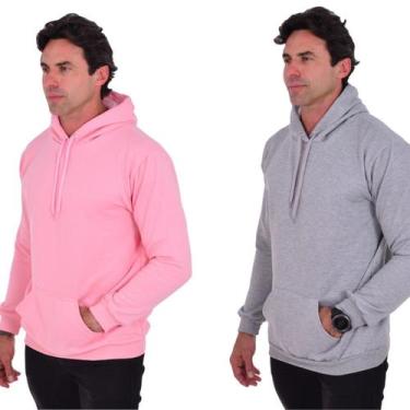 Imagem de Kit 2 Moletons Canguru Masculino 100% Algodão Conforto Qualidade Flane