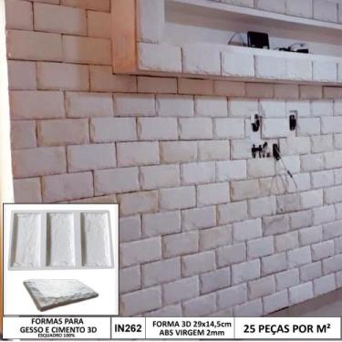 Imagem de Forma gesso 3d em abs 2mm tijolinho rustico gesso / cimento 3d in262 2