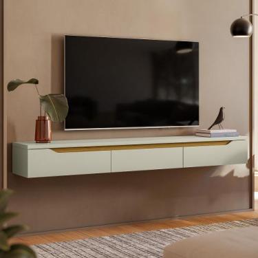 Imagem de Rack Suspenso Uno P/ Tvs Até 65 Polegadas 180cm 2 Portas Off White/Ced