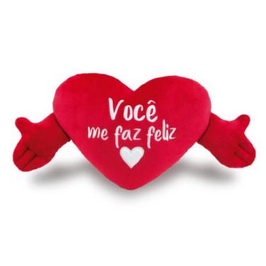Imagem de Coração com Mãos Você me faz Feliz 75cm Anti-alérgico - Toybrink