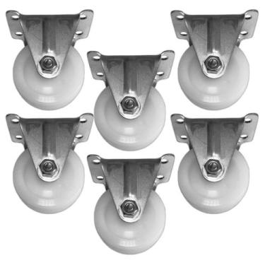 Imagem de Jogo 6 Rodinhas Base Fixo Nylon Reforçada 80kg Por Rodízio - RODILINE