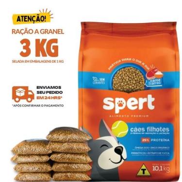 Imagem de Kit 3 KG Ração Para Cachorro Spert Cães Premium Filhotes Granel