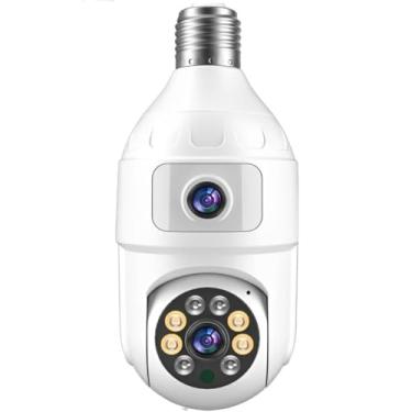 Imagem de Câmera de Segurança Wifi Lâmpada IP com Visão Noturna Lentes Duplas Full HD Interna Externa com Audio à Prova d'Água/Impermeável 110/220-1 Unidade