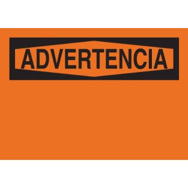 Imagem de Brady 65825 Placa em branco de fibra de vidro premium - cabeçalhos pré-impressos, 25,4 cm x 35,5 cm, legenda "Advertencia"