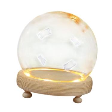 Imagem de Wswqop Cúpula de exibição com base de madeira, cúpula de vidro transparente, peça central de mesa, pedestal, decoração de casa de bonecas, pote de sino, 15 Cm