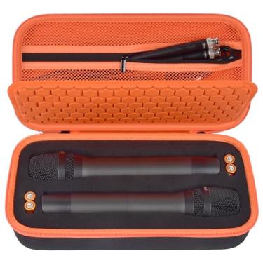 Imagem de Capa de microfone sem fio para JBL sem fio sistema de dois microfones para JBL Partybox DIY – Capa de microfone tamanho cabe de microfone duplo portátil de 8,25 a 10,5 polegadas, recivers, cabo de