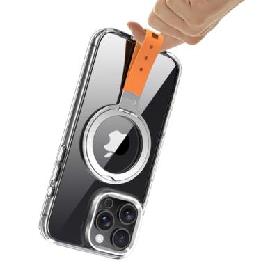 Imagem de chitri Capa transparente para iPhone 16 Pro Max, com suporte de anel magnético de captura, [compatível com MagSafe] Capa fina à prova de choque de grau militar