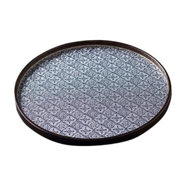 Imagem de Gralara Bandeja de vidro com flor de begônia, porta-copos e canecas de madeira, bandeja para comida, bandeja para café da manhã, bandeja para chá para quarto, 40cm X 40cm X 2.4cm