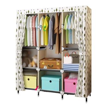 Imagem de Guarda-roupa Armário de guarda-roupa em pé para casa autônomo rack de roupas tecido armário de armazenamento para pendurar roupas economia de espaço armário