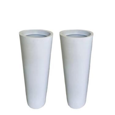 Imagem de Kit 2 Vasos para plantas Cone em Polietileno(branco)