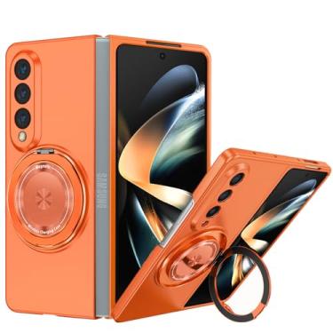Imagem de YQODSZ Capa magnética para Samsung Galaxy Z Fold 4, [compatível com MagSafe] Capa de telefone com anel magnético giratório 360, capa protetora fina de policarbonato rígido para Z Fold 4 polegadas