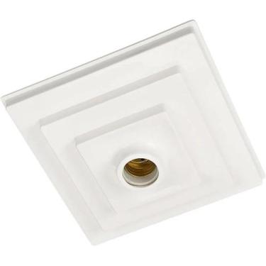 Imagem de plafon com soquete pvc quadrada branca pavilonis