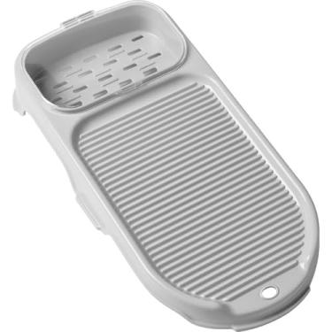 Imagem de Mini Tábua de Lavar, Placa Plástica Antiderrapante Portátil da Lavanderia Com Suporte do Sabão, Placa Leve da Esfrega da Lavanderia para a Roupa do bebê