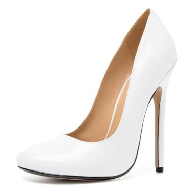 Imagem de HAOZHAOTOU Sapato masculino unissex de salto alto, salto alto, sapato de festa social, Branco, 13 Women/11.5 Men