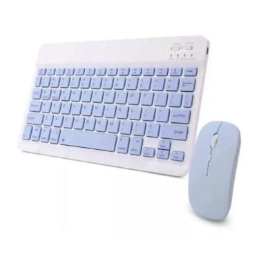 Imagem de Teclado Slim sem Fio Bluetooth Português ABNT2 Mouse Bluetooth - Kit M