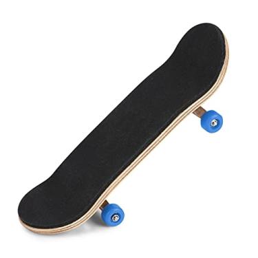 Imagem de Akozon 1Pc Fun Finger Skateboarding Com Caixa - Mini Brinquedo de Escala de Bordo de Liga de Madeira para Reduzir a Pressão - Lembrancinhas para Crianças, Azul Claro