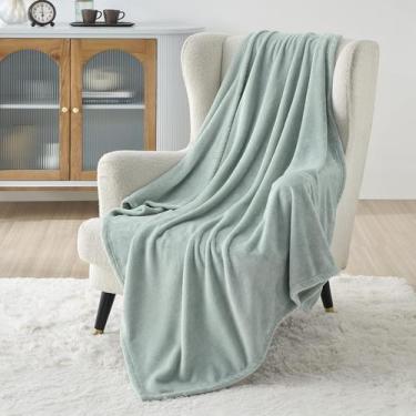 Imagem de Cobertor de Lã Bedsure Twin Size - Verde Sálvia 300GSM - Leve e Acolhe