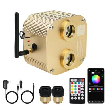 Imagem de AMKI Motor De Fonte De Luz Rgbw Com Modo De Som Cintilante De 20 W De Porta Dupla, Driver Remoto/Controle De Aplicativo, Caixa De Luz Estrela, Motor Para Kit De Luz De Teto De Estrela De Fibra Óptica