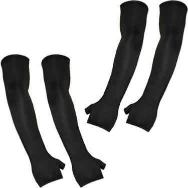 Imagem de Kit 2 pares de manguitos com proteção UV50+ com dedo (par) - EX311, Pr