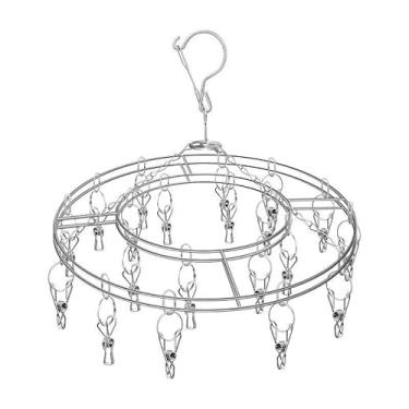 Imagem de Varal 40 Prendedores Roupa Bebe Calcinha Cueca Dobrável Inox(Varal Com 8 Prendedor)