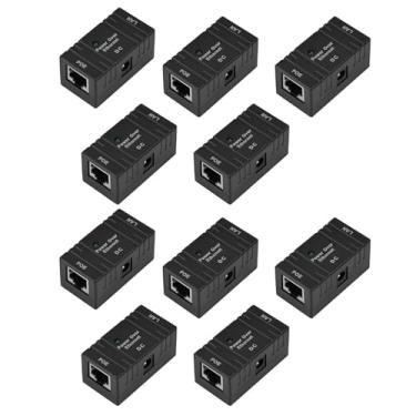 Imagem de 10 peças RJ45 Cat5 POE divisor injetor Power Over Ethernet módulo adaptador acoplador conector extensor Ethernet