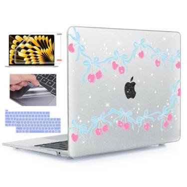 Imagem de YSCLBAHUK Capa compatível com MacBook Pro de 13 polegadas M2 2024, 2023, 2022-2016 A2338 M1 A2251 A2289 A2159 A1989 A1706 com Touch Bar Fit Touch ID, capa rígida de plástico padrão, Cherry Bow