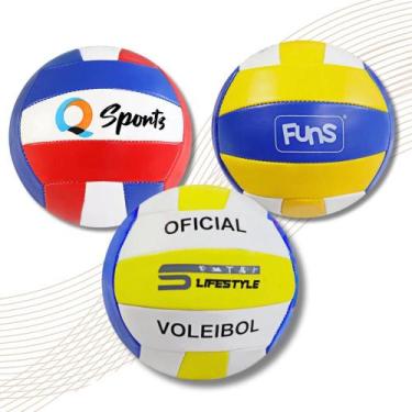 Imagem de Bola De Volei Tamanho 5 Praia Quadra Material Resistente Parque Vôlei 
