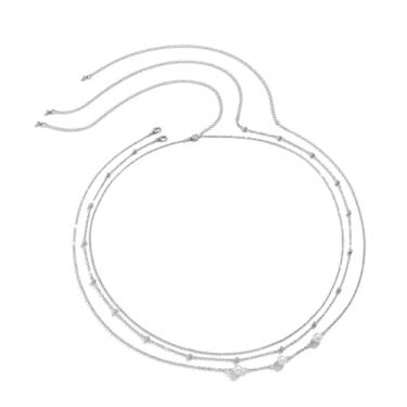 Imagem de Cinto de corrente multicamadas Dourada ou Prateada cinto para mulheres vestido corpo barriga corrente metal cintura corrente blogueira instagram (Prateada Bolinha)