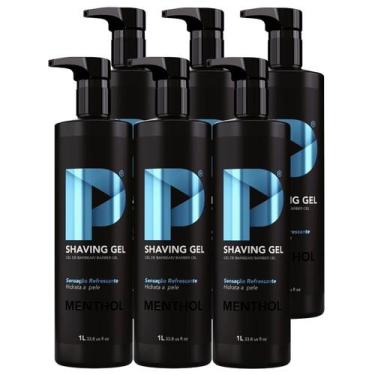Imagem de Shaving Gel De Barbear Play Barber 1kg Menthol Caixa Com 6 Unidades