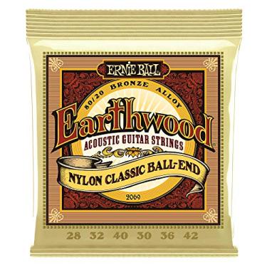 Imagem de Ernie Ball Folk Nylon Clear & Gold Ball-End 80/20 Bronze Acoustic Guitar Strings, 28-42 Gauge (P02069)