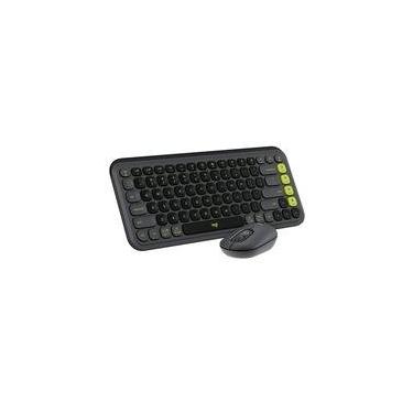 Imagem de Kit Teclado e Mouse Sem Fio Logitech POP Icon com Teclas e Botões Personalizáveis, Silencioso, Bluetooth, Grafite - 920-013056