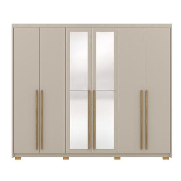 Imagem de Guarda Roupa Com Espelho Dubai Majestic 6 Portas e 6 Gavetas Fendii - Vila Rica Móveis