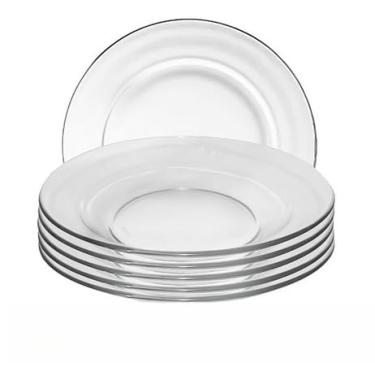 Imagem de Kit 6 Pratos Fundo Vidro Almoço e Janta Restaurante jogo，Adequado para cozinha, restaurante, armazenamento de vegetais e bifes de todos os tipos de ingredientes